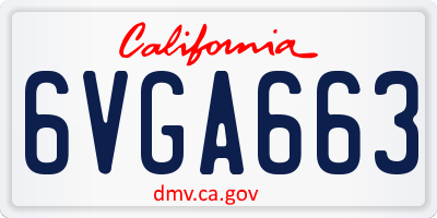 CA license plate 6VGA663