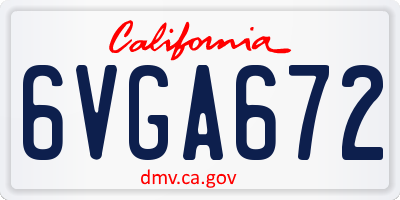 CA license plate 6VGA672