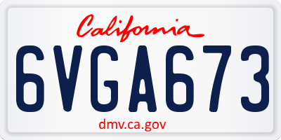 CA license plate 6VGA673