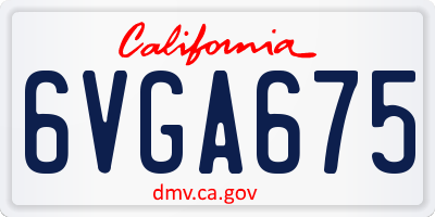 CA license plate 6VGA675