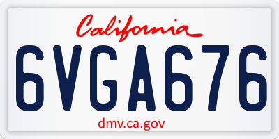 CA license plate 6VGA676