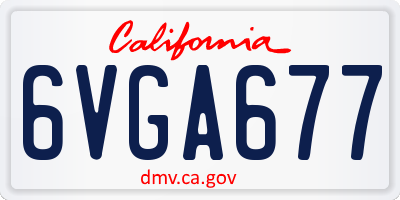 CA license plate 6VGA677
