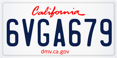 CA license plate 6VGA679