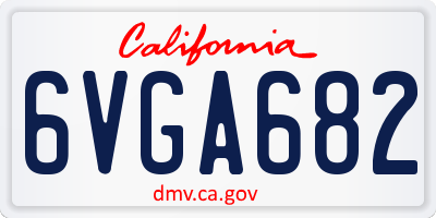 CA license plate 6VGA682