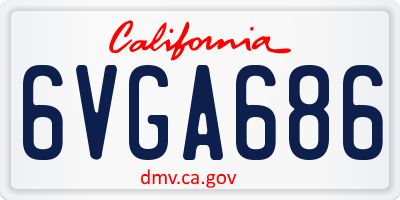 CA license plate 6VGA686
