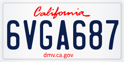 CA license plate 6VGA687