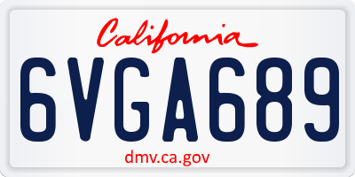 CA license plate 6VGA689