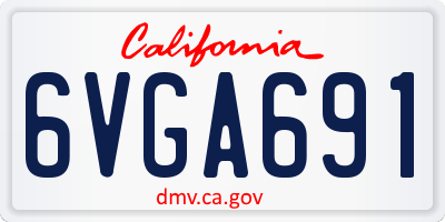 CA license plate 6VGA691