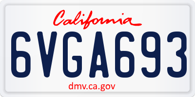CA license plate 6VGA693