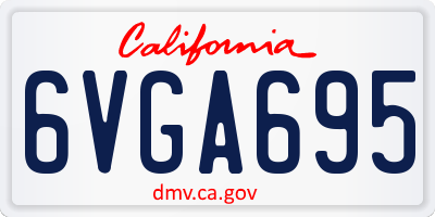 CA license plate 6VGA695
