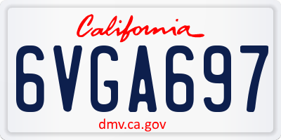 CA license plate 6VGA697