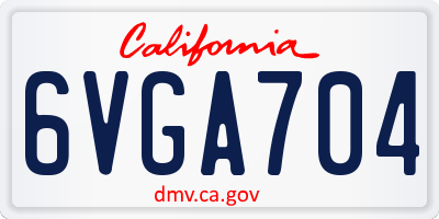 CA license plate 6VGA704