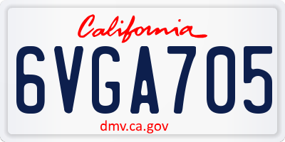 CA license plate 6VGA705