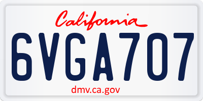 CA license plate 6VGA707