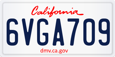 CA license plate 6VGA709