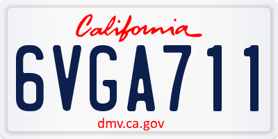 CA license plate 6VGA711