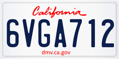 CA license plate 6VGA712