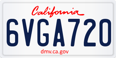 CA license plate 6VGA720