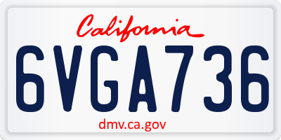 CA license plate 6VGA736
