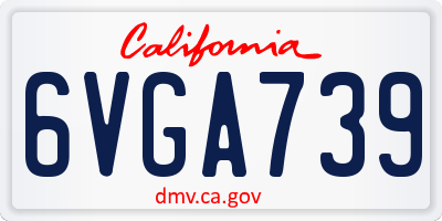 CA license plate 6VGA739