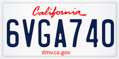 CA license plate 6VGA740