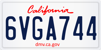 CA license plate 6VGA744