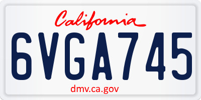 CA license plate 6VGA745