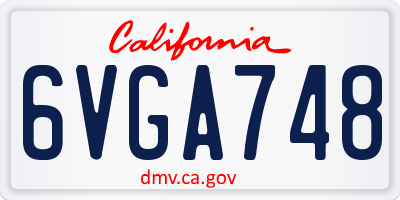 CA license plate 6VGA748