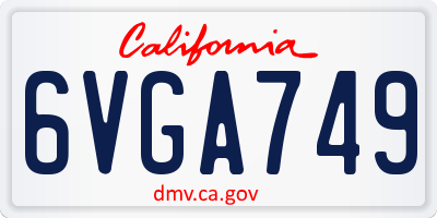 CA license plate 6VGA749