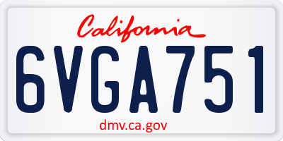 CA license plate 6VGA751