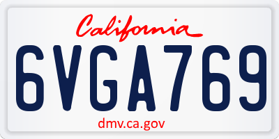 CA license plate 6VGA769