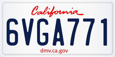 CA license plate 6VGA771