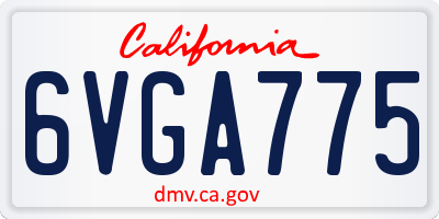 CA license plate 6VGA775