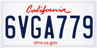 CA license plate 6VGA779