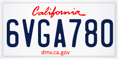 CA license plate 6VGA780