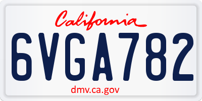 CA license plate 6VGA782