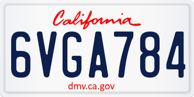 CA license plate 6VGA784