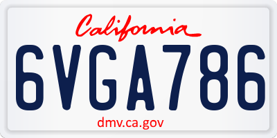 CA license plate 6VGA786