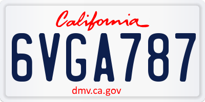 CA license plate 6VGA787