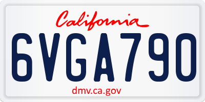 CA license plate 6VGA790
