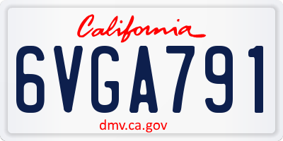 CA license plate 6VGA791