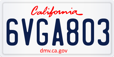 CA license plate 6VGA803