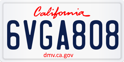 CA license plate 6VGA808