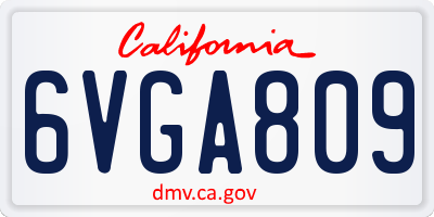 CA license plate 6VGA809
