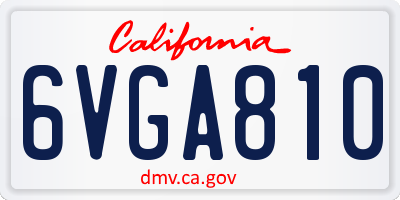 CA license plate 6VGA810