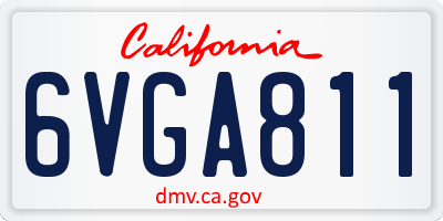 CA license plate 6VGA811