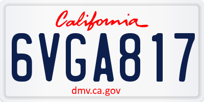 CA license plate 6VGA817