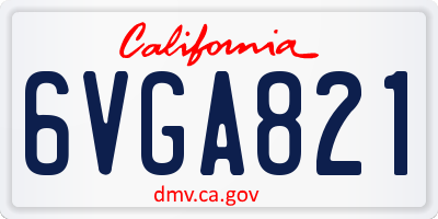CA license plate 6VGA821