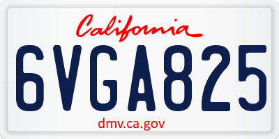 CA license plate 6VGA825