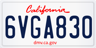 CA license plate 6VGA830